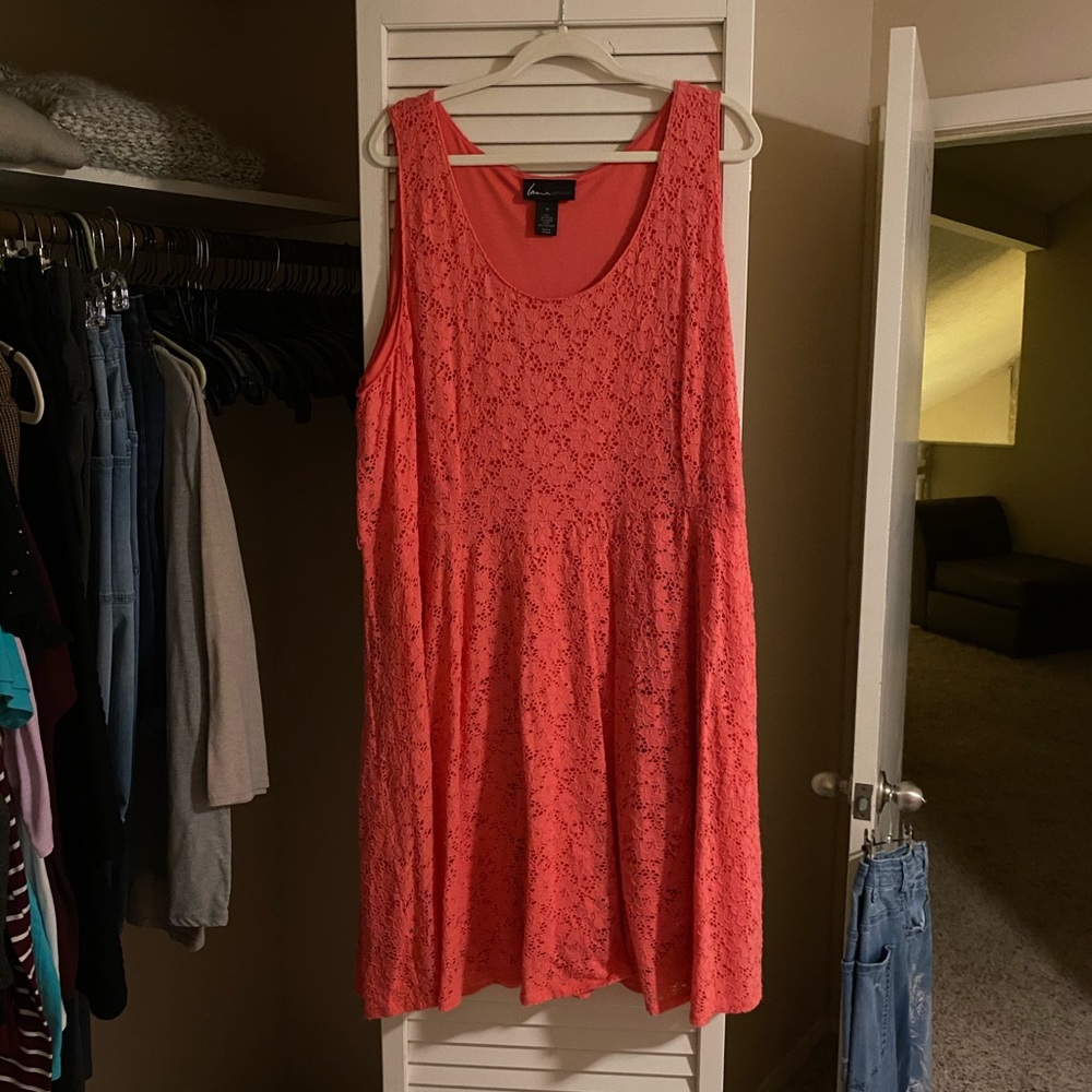Lane Bryant size 28 coral crotchet dress